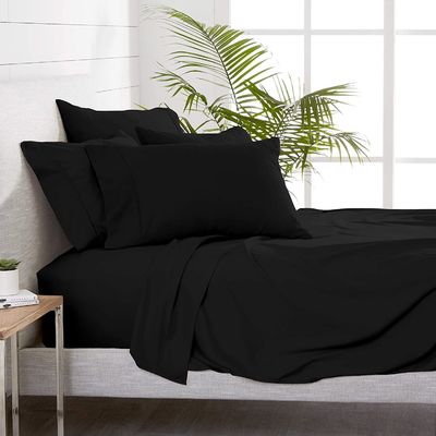 Super suave microfibra 1800 cuento de hilos cama de cama conjunto de 6pcs estilo europeo y americano