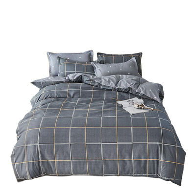 Tejido de poliéster 100% King Size Linen Set de habitación con cubierta de edredón y sábana plana