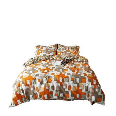 Modelo teñido de hilo 100% Set de cubierta de colcha de bambú estilo moderno con fundas de almohada
