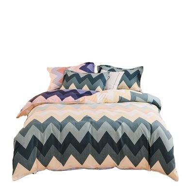 Blanco de 4 piezas 100% de algodón Set de ropa de cama de colcha de color personalizado Set de sábanas de cama