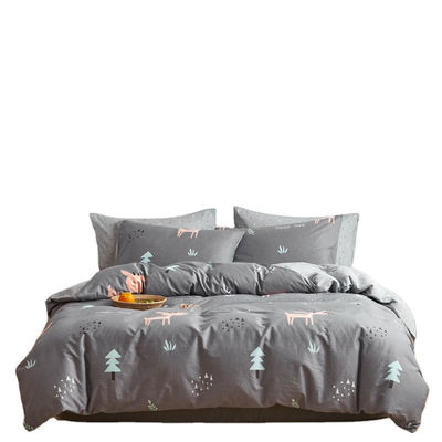 Cuatro piezas de algodón de aloe para la piel Cubierta de edredón de cama con 133x72 densidad
