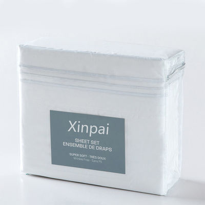 Cama más barata 200TC 100% poliéster microfibra tres líneas de bordado conjunto de Xinpai