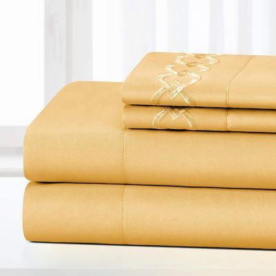 No hay relleno de lujo bordado fundas de almohada para el dormitorio extra suave cepillado microfibra libre de arrugas desvanecerse