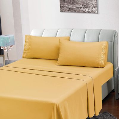 No hay relleno de lujo bordado fundas de almohada para el dormitorio extra suave cepillado microfibra libre de arrugas desvanecerse