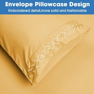 No hay relleno de lujo bordado fundas de almohada para el dormitorio extra suave cepillado microfibra libre de arrugas desvanecerse