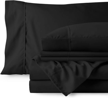 Super suave microfibra 1800 cuento de hilos cama de cama conjunto de 6pcs estilo europeo y americano