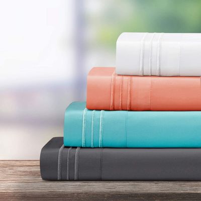 Transforma tu habitación de los niños en un refugio acogedor con 4 PCS 3 líneas de bordado de sábanas de cama