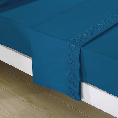 No hay rellenos Elegante y moderno Rollo de flores Set de hojas bordadas 4pcs 100% poliéster
