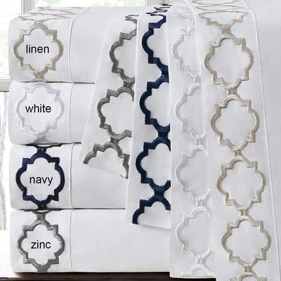 Super suave microfibra bordado sábanas de dormitorio conjunto tamaño completo 4pcs Refrigeración y transpirable