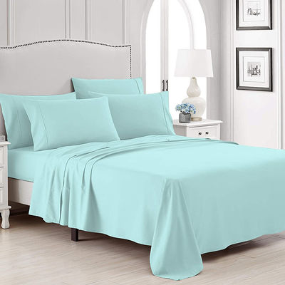 Conjunto de ropa de cama de microfibra súper suave de 6 PC resistente a las arrugas y a la decoloración para bolsillo profundo de 14'