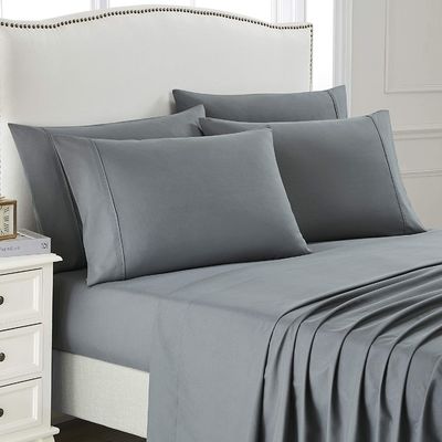 Super suave de microfibra cepillada 1800 cuento de hilos de lujo egipcio recortado cama Set 6pcs