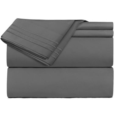 4pcs tres líneas bordado hotel mantel de cama 100% poliéster