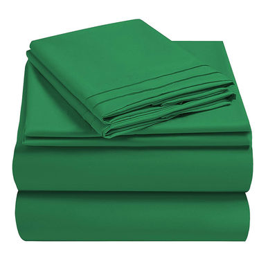 Embroidery Two Lines Sheet Set 4pcs para los EE.UU. 100% de poliéster de fibra microfibra
