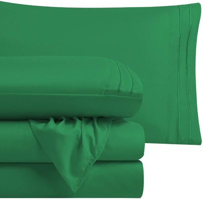 Embroidery Two Lines Sheet Set 4pcs para los EE.UU. 100% de poliéster de fibra microfibra