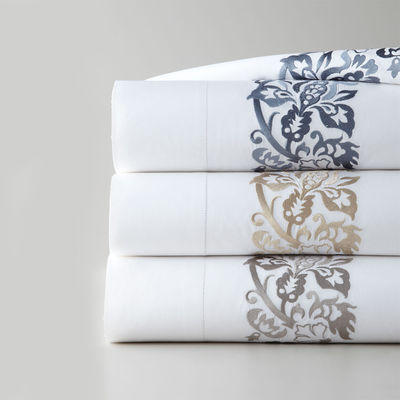 Set de ropa de cama para niños 100% de poliéster bordado con cuerda de rayas sábanas de cama 3pcs y 4pcs