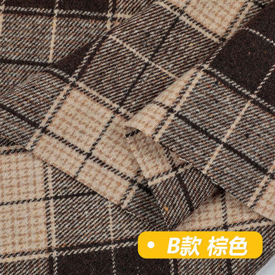 Tejido de lana con patrón de verificación italiano para pantalones de alta calidad de otoño e invierno