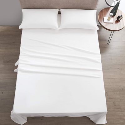 4 piezas 100% de algodón lujoso suave respirable de bolsillo profundo sábanas de cama con portable