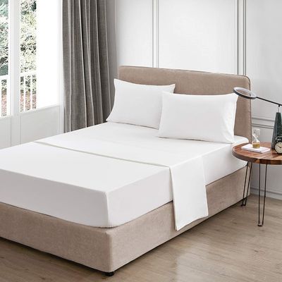 4 piezas 100% de algodón lujoso suave respirable de bolsillo profundo sábanas de cama con portable