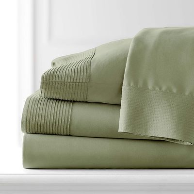 100% poliéster fresco transpirable lujoso flecha plissada 4 piezas sábanas de cama 4PCS