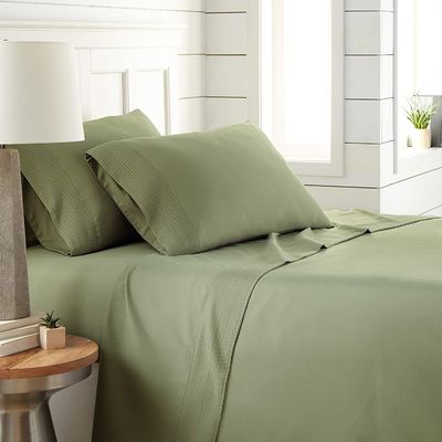 100% poliéster fresco transpirable lujoso flecha plissada 4 piezas sábanas de cama 4PCS