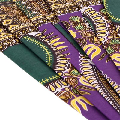 Tejido de algodón africano tejido de cera tejido impreso de peso medio y patrón de cera