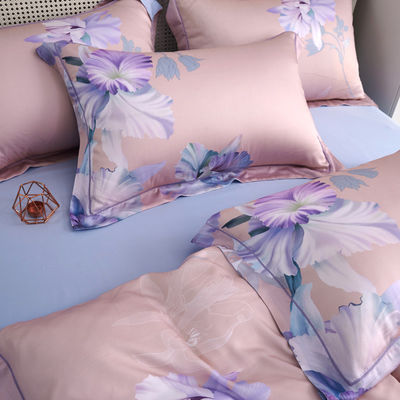 Diseño de flores personalizado Lavable 60s 100% Lyocell Sateen Set de ropa de cama para el dormitorio grado A