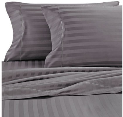 Cuenta de hilos 300tc 100% de algodón estriado Set de ropa de cama de satén para hotel de lujo 5 estrellas