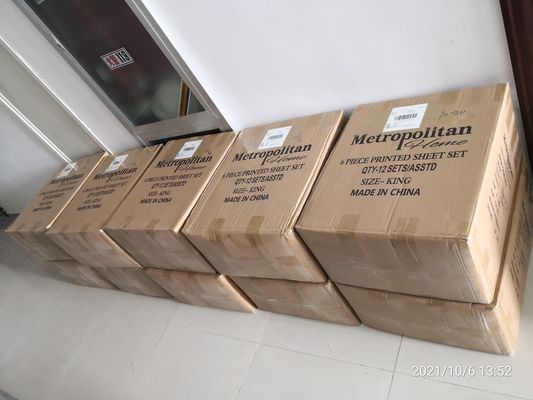 No hay llenado 6pcs de tejido de microfibra 80gm 100% de poliéster de ropa de cama en el mejor