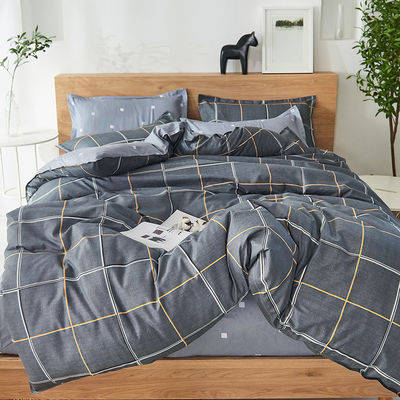 Tejido de poliéster 100% King Size Linen Set de habitación con cubierta de edredón y sábana plana