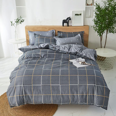 Tejido de poliéster 100% King Size Linen Set de habitación con cubierta de edredón y sábana plana
