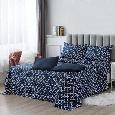 Tejido de microfibra para el dormitorio 80gm 100% de poliéster Set de sábanas de cama 4pcs en estilo moderno