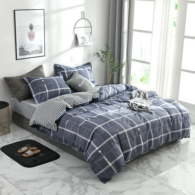 100% de fibra de poliéster personalizada 4 piezas 2021 King Size Set de ropa de cama de algodón 300Tc para el dormitorio