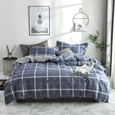 100% de fibra de poliéster personalizada 4 piezas 2021 King Size Set de ropa de cama de algodón 300Tc para el dormitorio