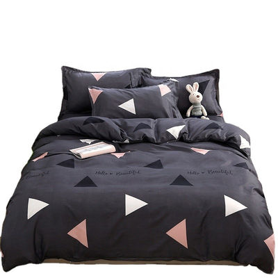 Set de ropa de cama de 4 piezas para todas las estaciones Princesa y cortinas Linens lavados con piedra para niños tamaño completo