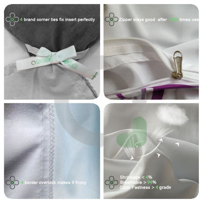 Set de ropa de cama de 4 piezas para todas las estaciones Princesa y cortinas Linens lavados con piedra para niños tamaño completo