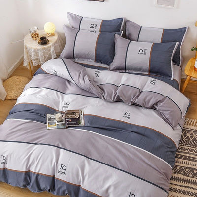 Set de ropa de cama de 4 piezas para todas las estaciones Princesa y cortinas Linens lavados con piedra para niños tamaño completo