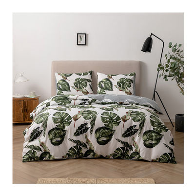 Set de ropa de cama africana para el dormitorio con 300tc de recuento de hilos e impresión de patrones de hojas personalizados