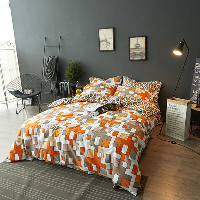 Modelo teñido de hilo 100% Set de cubierta de colcha de bambú estilo moderno con fundas de almohada