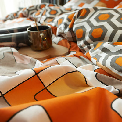 Modelo teñido de hilo 100% Set de cubierta de colcha de bambú estilo moderno con fundas de almohada