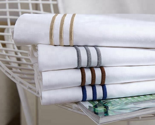 Elegante hogar de los años 60 de algodón puro ropa de cama de hotel personalizada con patrón teñido de hilo
