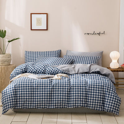 4 piezas de patrón sólido 100% puro francés suave duradero de lino ropa de cama y edredones