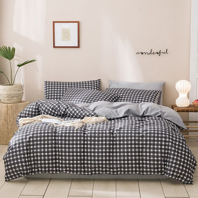 4 piezas de patrón sólido 100% puro francés suave duradero de lino ropa de cama y edredones