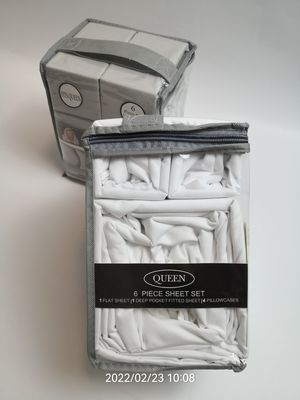 Moderno estilo 2200 Cuenta de hilos Set de hojas de tela de bambú 6pcs Set de hojas de almohada