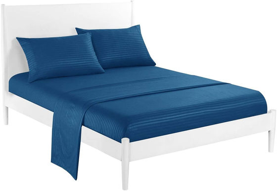 Satin Stripe 90GSM Microfibra Extra Blanda Seti de Sábanas de lujo 3pcs 4pcs Navy Pocket Profundo