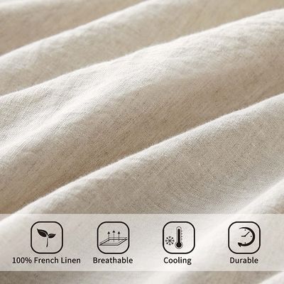 Gran tamaño de piedra Lavado de ropa de cama francesa Set de 4 100% de lino puro estilo europeo