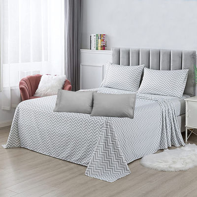 100% de poliéster Impresión Microfibra Tejido Sillín de cama para la reina y el rey tamaño 6PCS