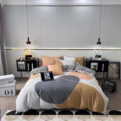 Cuatro piezas de algodón de aloe para la piel Cubierta de edredón de cama con 133x72 densidad