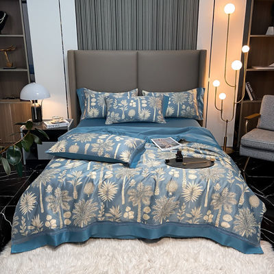 100%TENCEL 300TC 60S Densidad de tejido Tencel Flores Cubierta de colchón Set de ropa de cama
