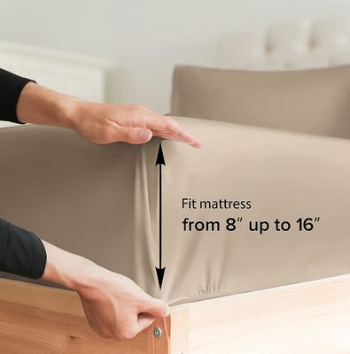 Extra suave tejido de hotel de lujo sábanas de cama 1,5-2 Kg bolsillos profundos refrigeración transpirable