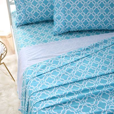 Conjunto de hojas de flanela de microfibra personalizado - Colección de ropa de cama de lujo impresa de 4 piezas para hotel